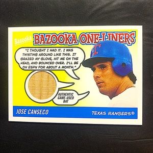 2004 Bazooka One-Liners Jose Canseco Game-Used Bat Card